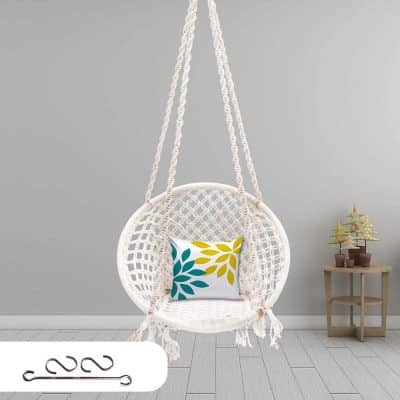 Patiofy (Made in India) Large Size Swing Chair with Free Accessories |Hammock - Hanging Chair Cotton Swing for Comfort...